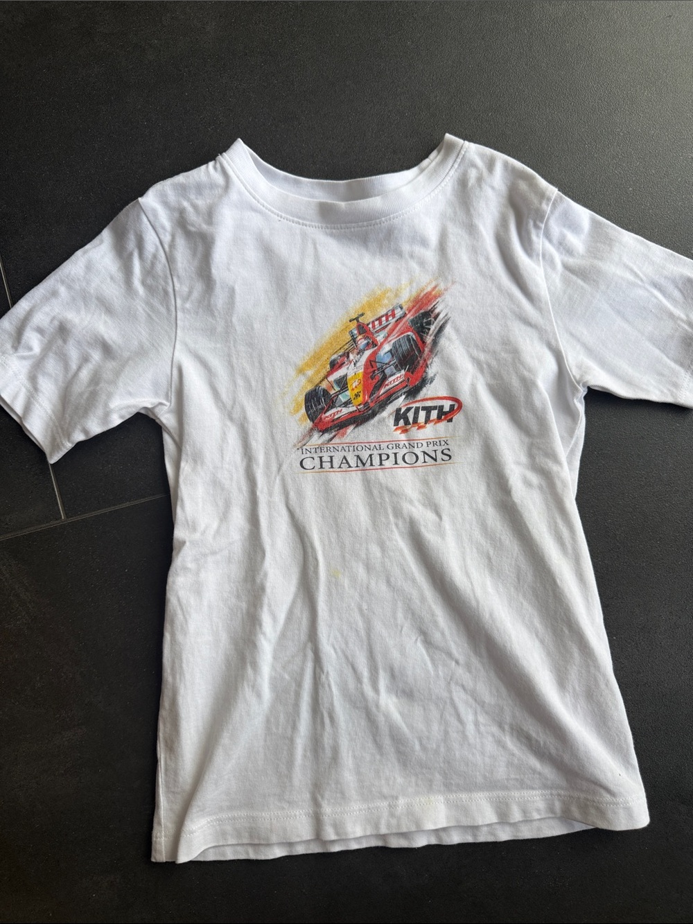 Kith White Kids' Racing Car Graphic Tee